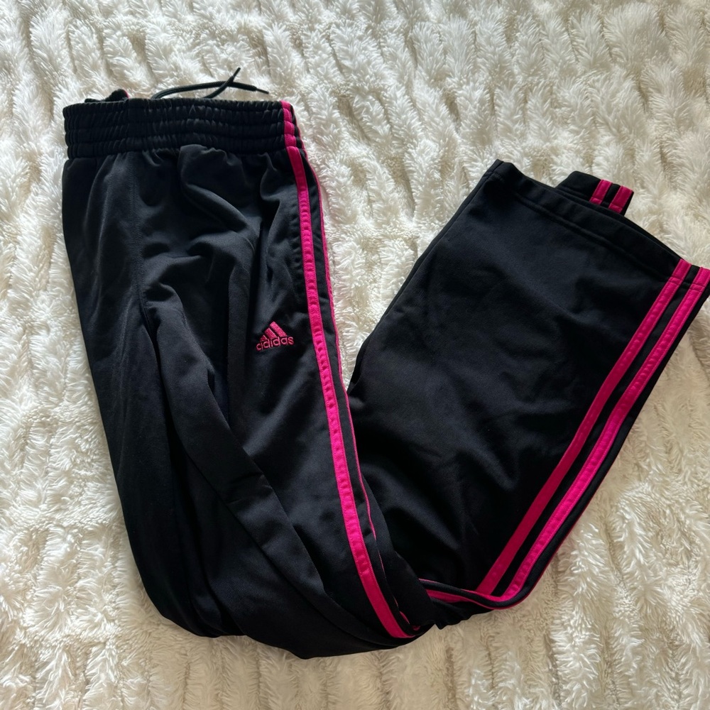 Adidas Pink 3 Stripe Sweatpants Size XS